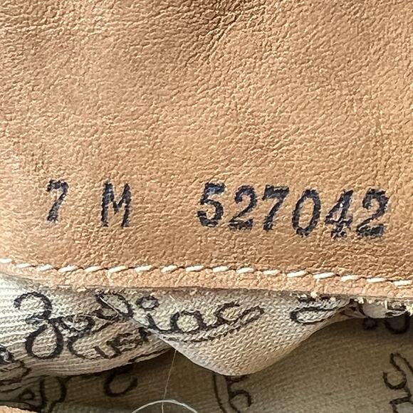 Zodiac USA Knee High Boots Cognac Faux Leather Womens Sz 7 M High Heeled Pull On - Picture 10 of 10